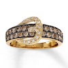 Previously Owned Le Vian Belt Buckle Ring 3/4 ct tw Round-cut Chocolate Diamonds 14K Honey Gold