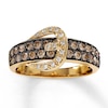Thumbnail Image 1 of Previously Owned Le Vian Belt Buckle Ring 3/4 ct tw Round-cut Chocolate Diamonds 14K Honey Gold