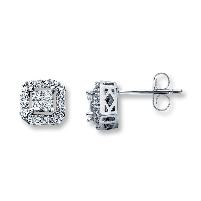 Previously Owned Earrings 1/4 ct tw Diamonds 10K White Gold