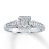 Thumbnail Image 1 of Previously Owned Engagement Ring 1/4 ct tw Princess & Round-cut Diamonds 10K White Gold