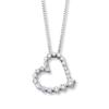 Thumbnail Image 0 of Previously Owned Necklace 1/2 cttw Diamond Heart 14K White Gold 18"