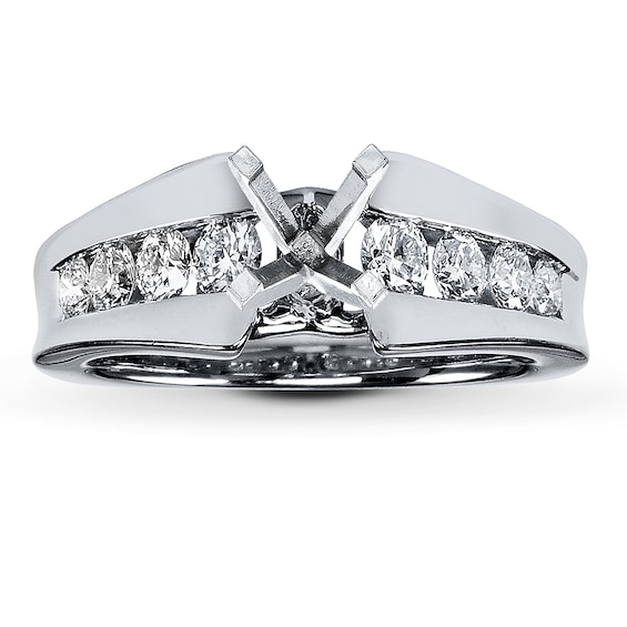 Previously Owned Diamond Ring Setting 34 ct tw Round 18K White Gold