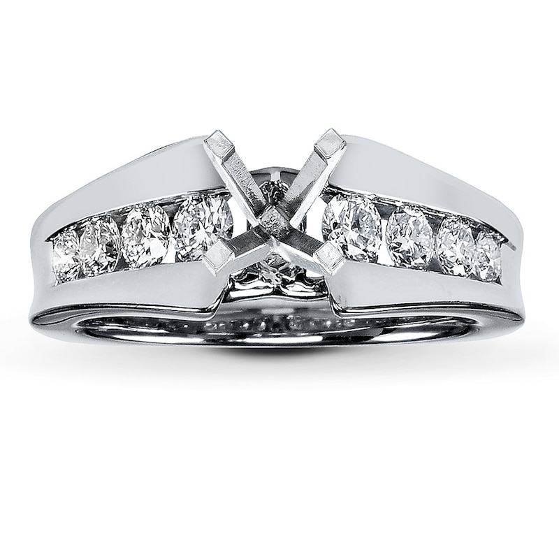 Main Image 1 of Previously Owned Diamond Ring Setting 3/4 ct tw Round 18K White Gold