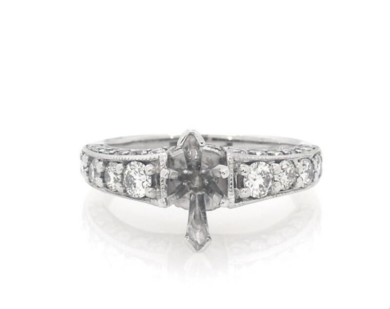 Main Image 1 of Previously Owned Diamond Engagement Ring Setting 1-1/8 ct tw 14K White Gold