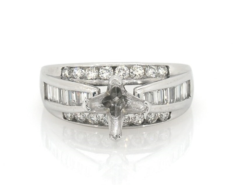 Main Image 1 of Previously Owned Diamond Engagement Ring Setting 1 ct tw 14K White Gold