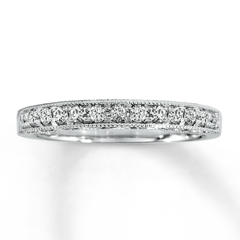 Previously Owned Wedding Band 1/4 ct tw Round-cut Diamonds 14K White Gold