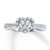 Thumbnail Image 0 of Previously Owned Heart Promise Ring 1/6 ct tw Round-cut Diamonds 10K White Gold