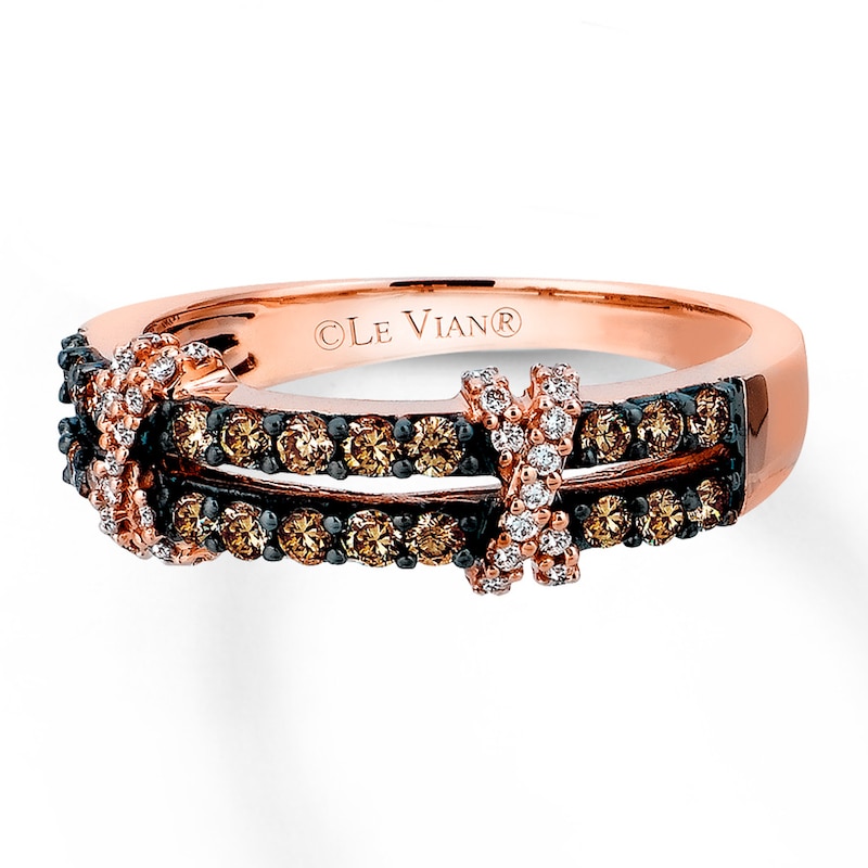 Main Image 1 of Previously Owned Le Vian Chocolate Diamond Ring 1/2 ct tw 14K Strawberry Gold