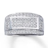 Previously Owned Men's Ring 1 ct tw Round-cut Diamonds 10K White Gold