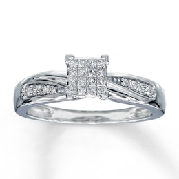 Previously Owned Ring 1/5 ct tw Diamonds 10K White Gold
