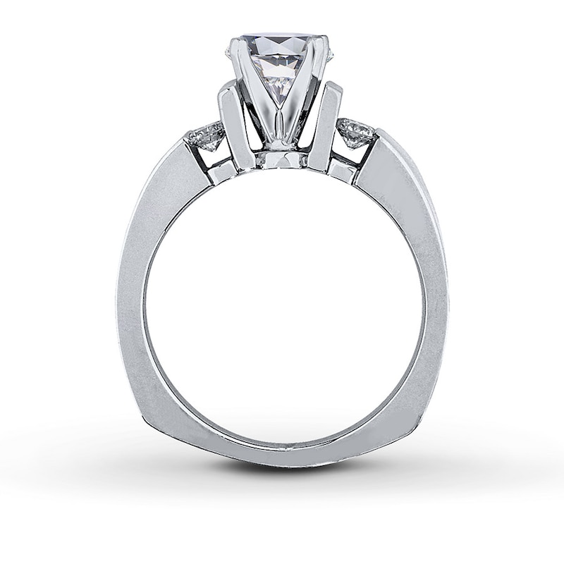 Main Image 2 of Previously Owned Diamond Engagement Ring Setting 3/8 ct tw Round 18K White Gold