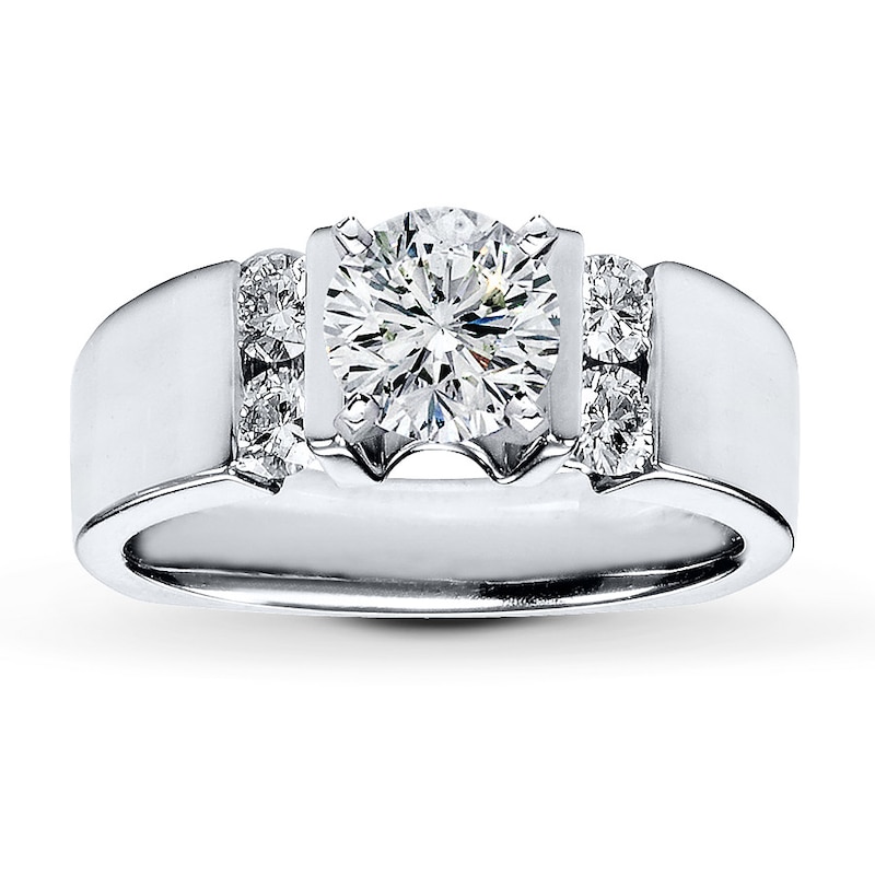 Main Image 3 of Previously Owned Diamond Engagement Ring Setting 3/8 ct tw Round 18K White Gold