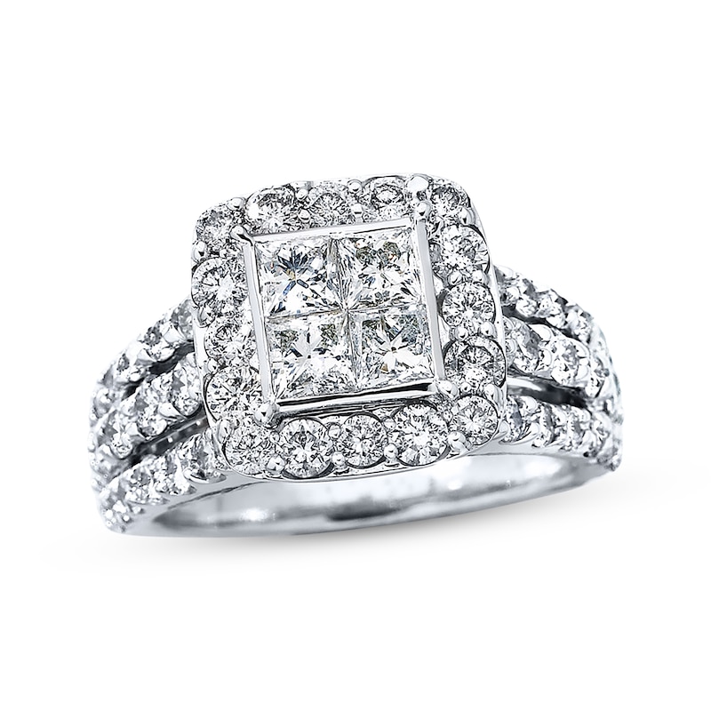 Previously Owned - Men's 1/2 CT. T.W. Diamond Double Row Ring in 14K White  Gold