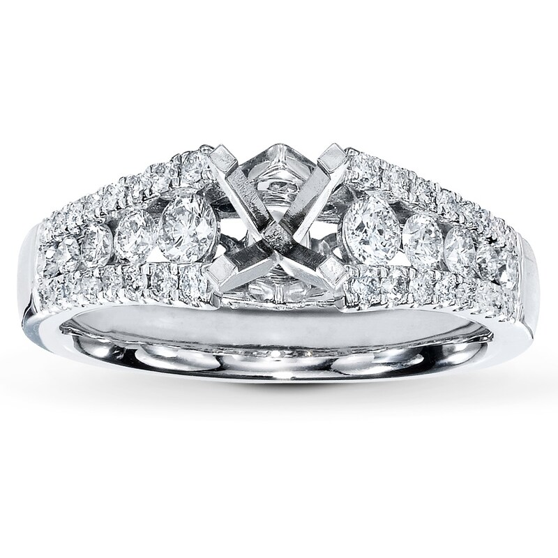 Main Image 1 of Previously Owned Diamond Ring Setting 3/4 ct tw Round-cut 14K White Gold