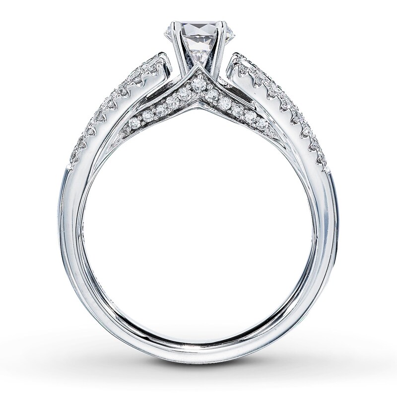 Main Image 2 of Previously Owned Diamond Ring Setting 3/4 ct tw Round-cut 14K White Gold