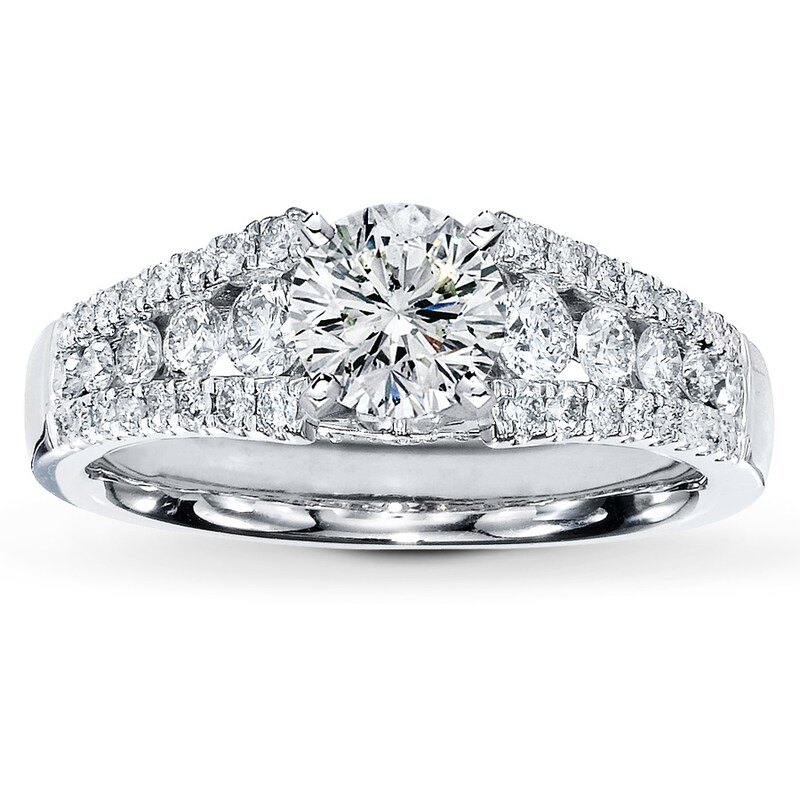 Main Image 3 of Previously Owned Diamond Ring Setting 3/4 ct tw Round-cut 14K White Gold