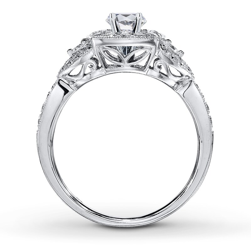 Main Image 2 of Previously Owned Diamond Ring Setting 1/2 ct tw Round 14K White Gold