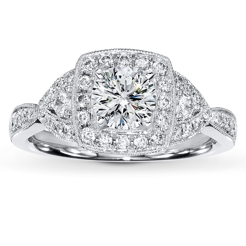 Main Image 3 of Previously Owned Diamond Ring Setting 1/2 ct tw Round 14K White Gold