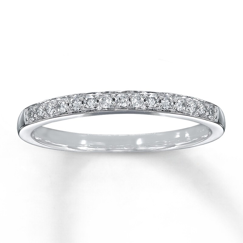 Main Image 1 of Previously Owned Diamond Wedding Band 1/6 ct tw Round-cut 14K White Gold