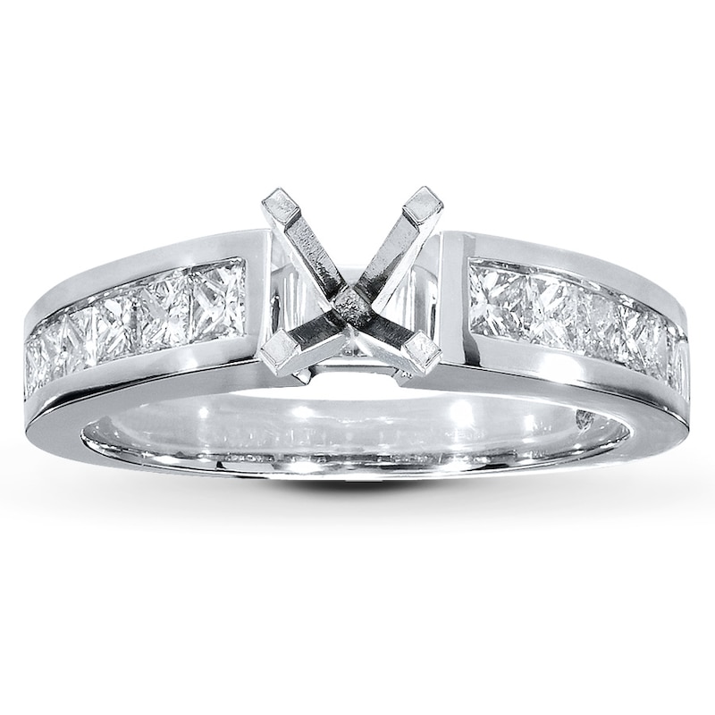Main Image 1 of Previously Owned Now + Forever Diamond Ring Setting 5/8 ct tw Princess-cut 14K White Gold