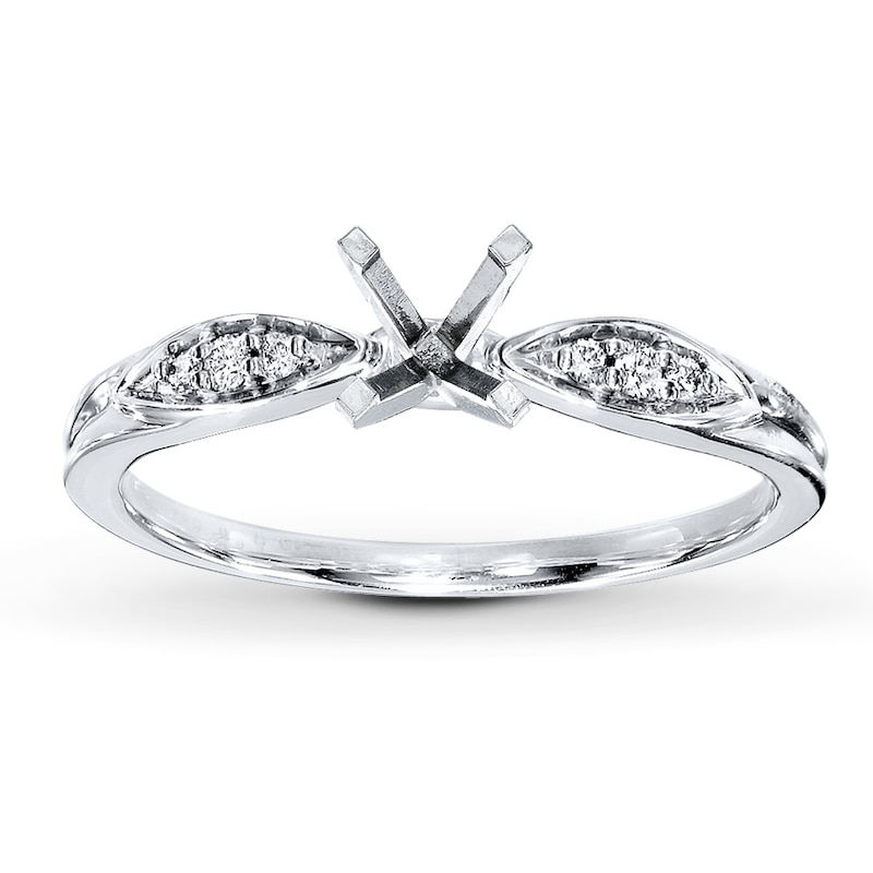 Main Image 1 of Previously Owned Diamond Ring Setting 1/20 ct tw Round-cut 14K White Gold