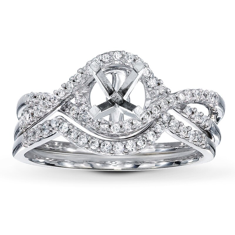 Main Image 1 of Previously Owned Diamond Bridal Setting 1/4 ct tw Round-cut 14K White Gold