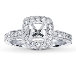 Previously Owned Diamond Ring Setting 5/8 ct tw Round-cut 14K White Gold