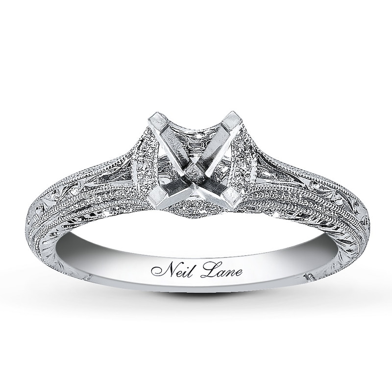 Main Image 1 of Previously Owned Neil Lane Ring Setting 1/8 ct tw Diamonds 14K White Gold