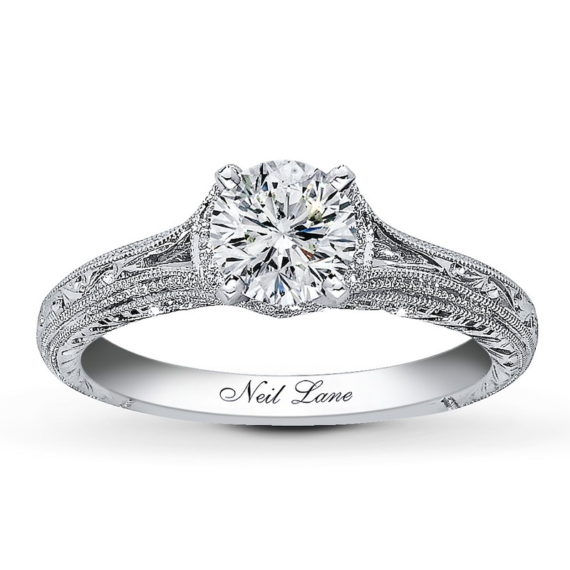 Main Image 3 of Previously Owned Neil Lane Ring Setting 1/8 ct tw Diamonds 14K White Gold