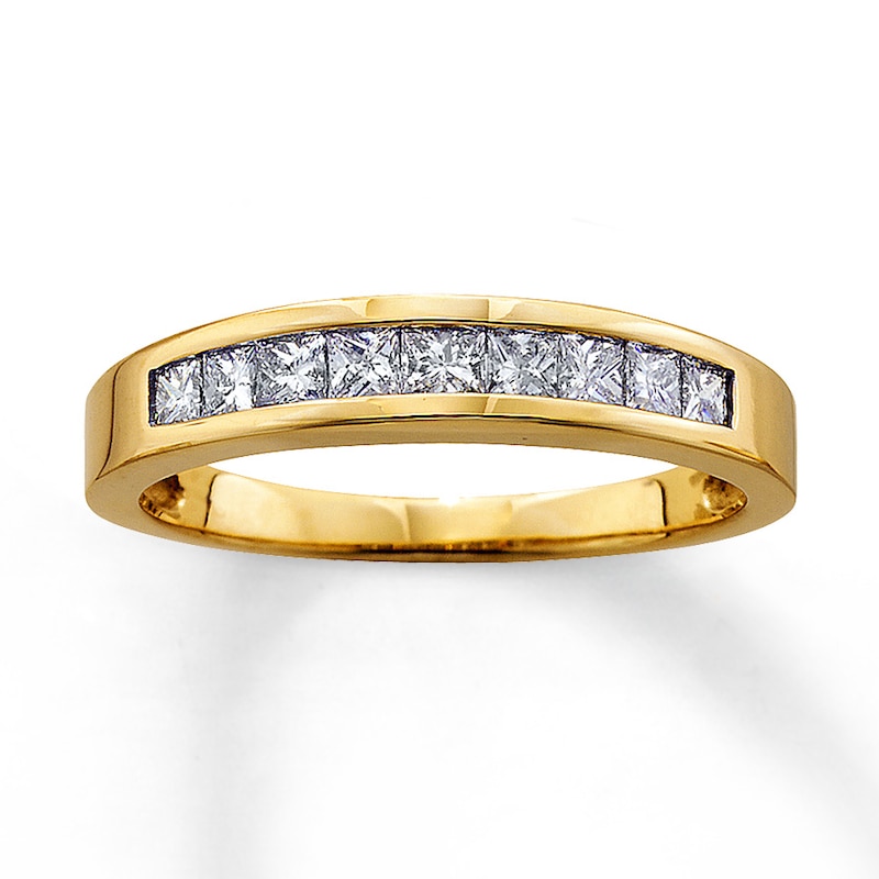 Main Image 1 of Previously Owned Diamond Anniversary Band 1/2 ct tw Princess-cut 14K Yellow Gold