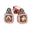 Thumbnail Image 1 of Previously Owned Le Vian Diamond Earrings 3/8 cttw 14K Strawberry Gold