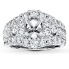 Thumbnail Image 1 of Previously Owned Diamond Ring Setting 2 ct tw Round/Baguette 14K White Gold