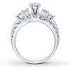 Thumbnail Image 2 of Previously Owned Diamond Ring Setting 2 ct tw Round/Baguette 14K White Gold