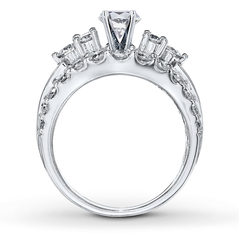 Main Image 2 of Previously Owned Diamond Ring Setting 2 ct tw Round/Baguette 14K White Gold