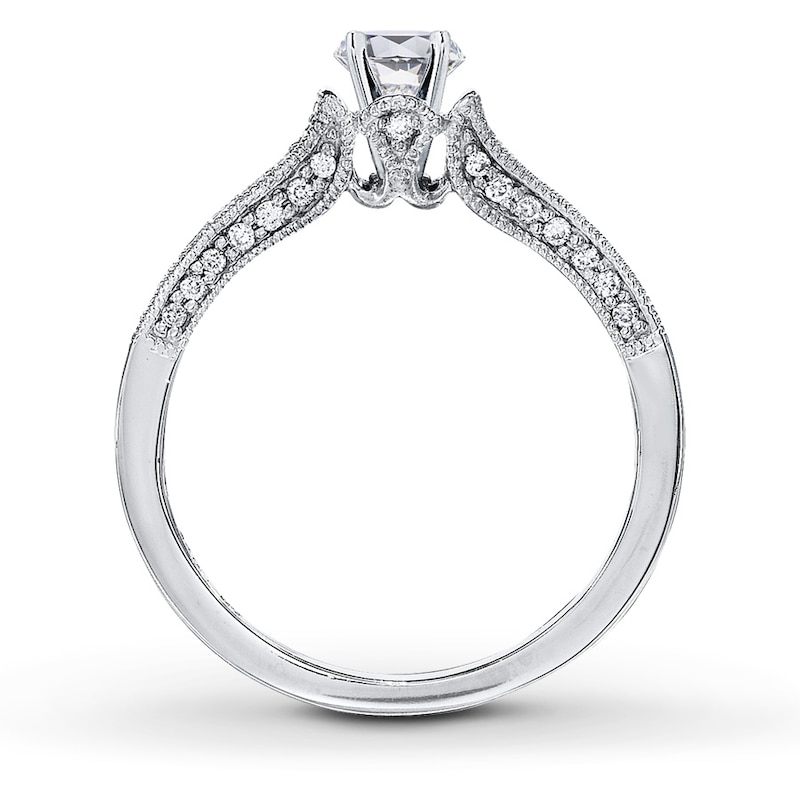 Main Image 2 of Previously Owned Diamond Ring Setting 1/4 ct tw Round-cut 14K White Gold