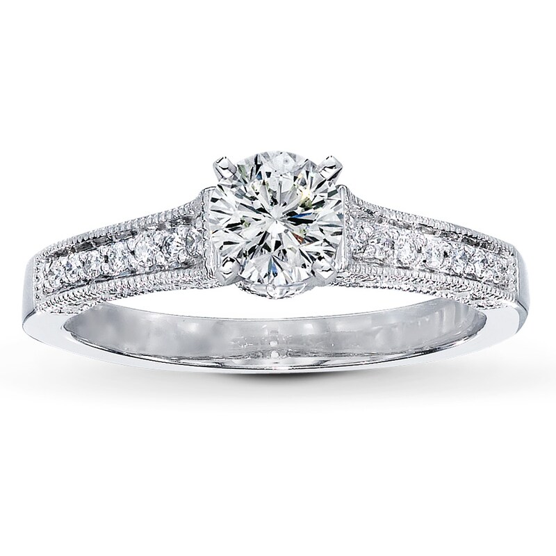 Main Image 3 of Previously Owned Diamond Ring Setting 1/4 ct tw Round-cut 14K White Gold
