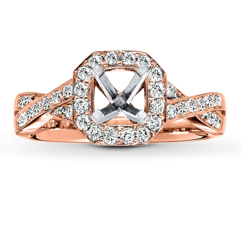 Main Image 1 of Previously Owned Diamond Ring Setting 3/8 ct tw Round-cut 14K Rose Gold