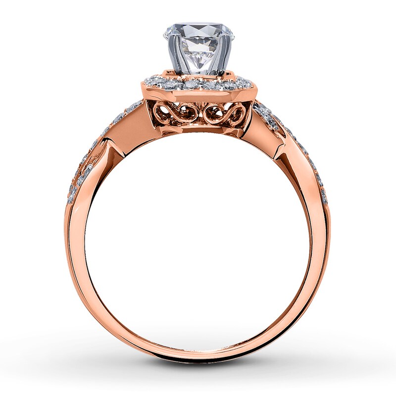 Main Image 2 of Previously Owned Diamond Ring Setting 3/8 ct tw Round-cut 14K Rose Gold
