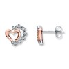 Thumbnail Image 1 of Previously Owned Diamond Earrings Sterling Silver & 10K Rose Gold