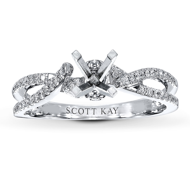Main Image 1 of Previously Owned Scott Kay Ring Setting 1/8 ct tw Diamonds 14K White Gold