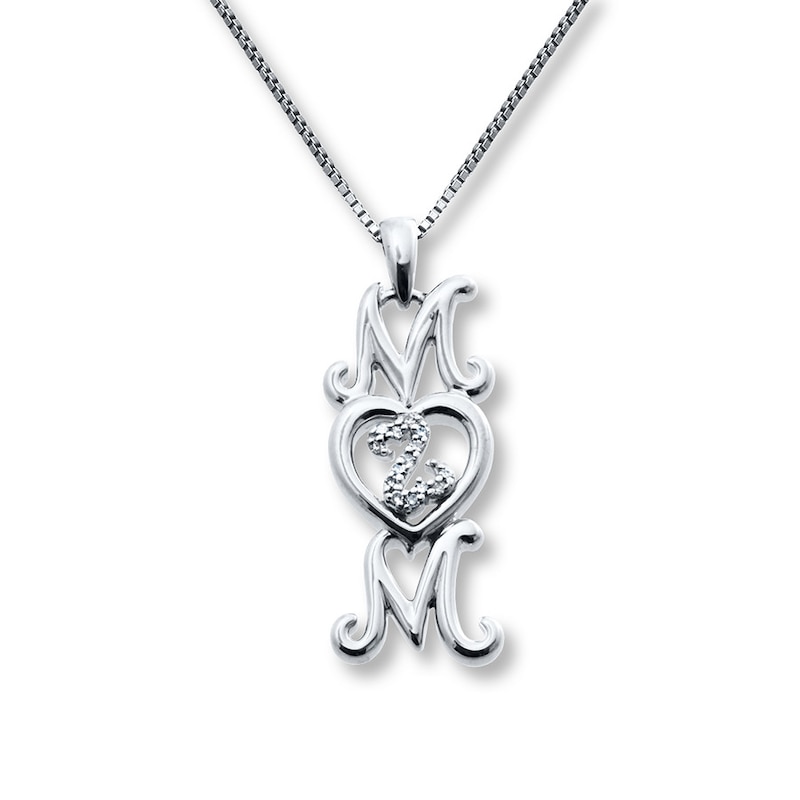 Main Image 1 of Previously Owned Diamond Heart Necklace Sterling Silver 18"