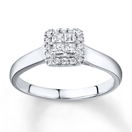 Previously Owned Ring 1/2 ct tw Diamonds 10K White Gold