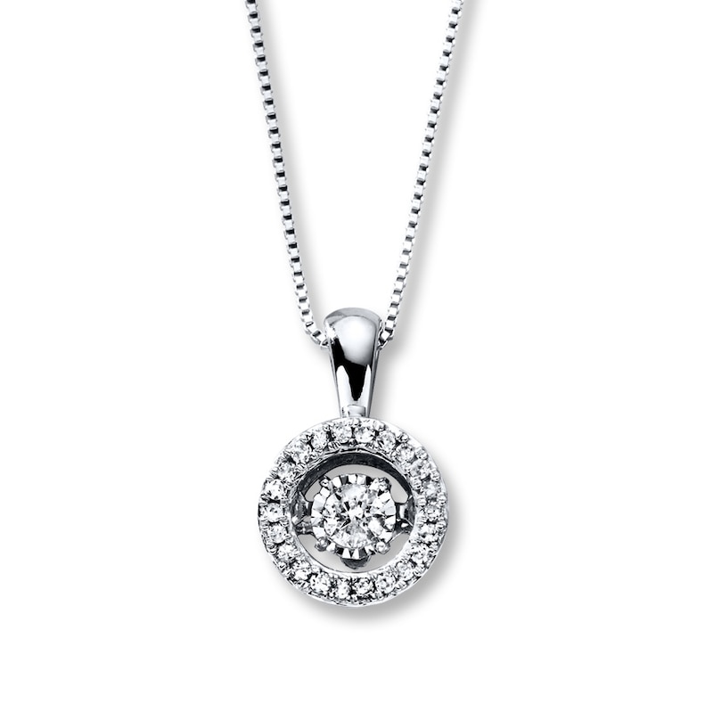 Main Image 1 of Previously Owned Unstoppable Love Necklace 1/5 ct tw Diamonds 10K White Gold 18"