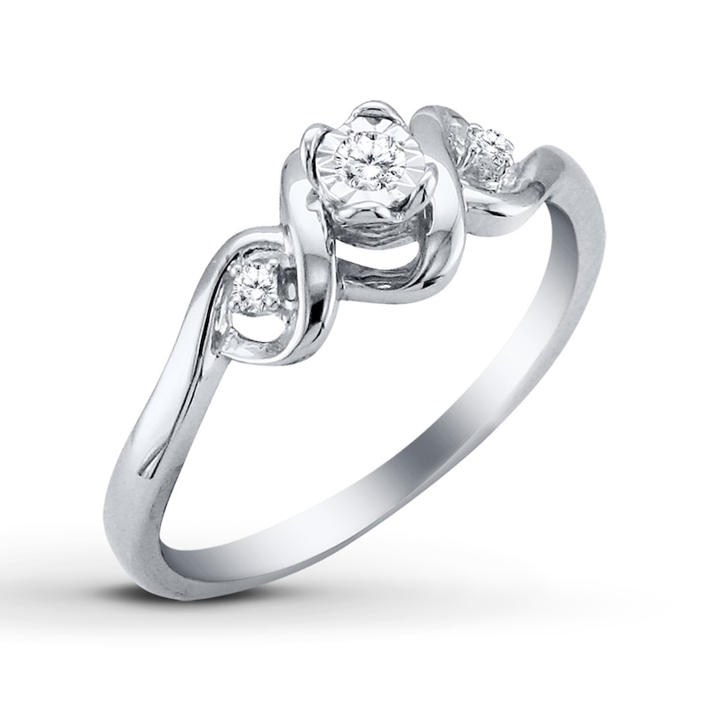 Previously Owned Diamond Promise Ring 1/15 ct tw Sterling Silver