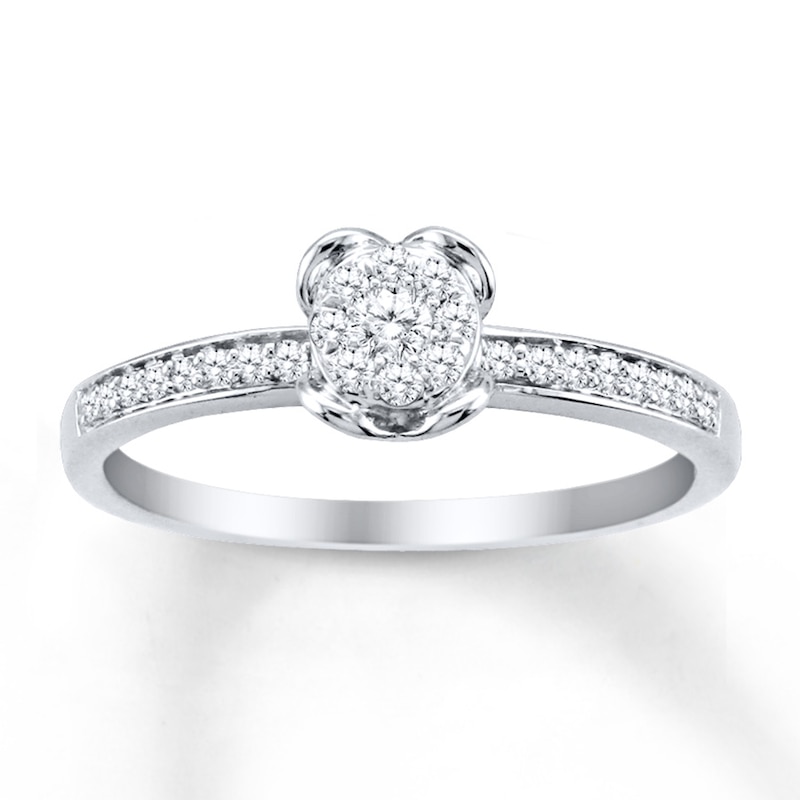 Previously Owned Heart Diamond Promise Ring 1/5 ct tw 10K White Gold