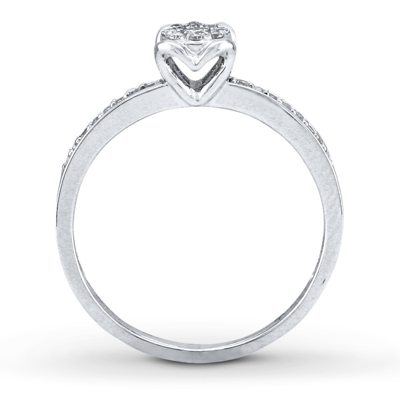 Previously Owned Heart Diamond Promise Ring 1/5 ct tw Round 10K White Gold