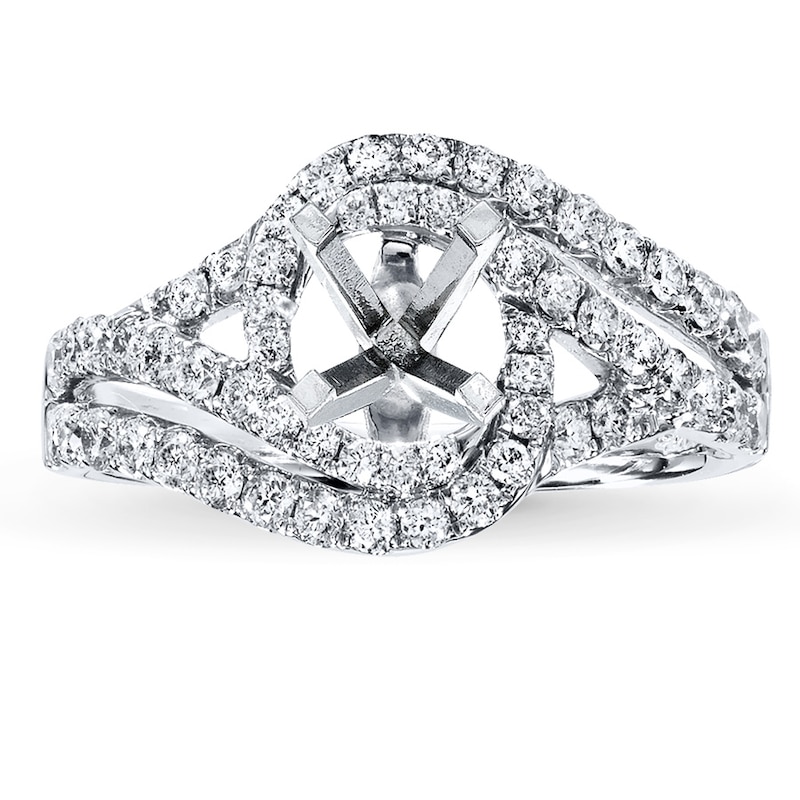 Main Image 1 of Previously Owned Diamond Ring Setting 3/4 ct tw Round-cut 14K White Gold
