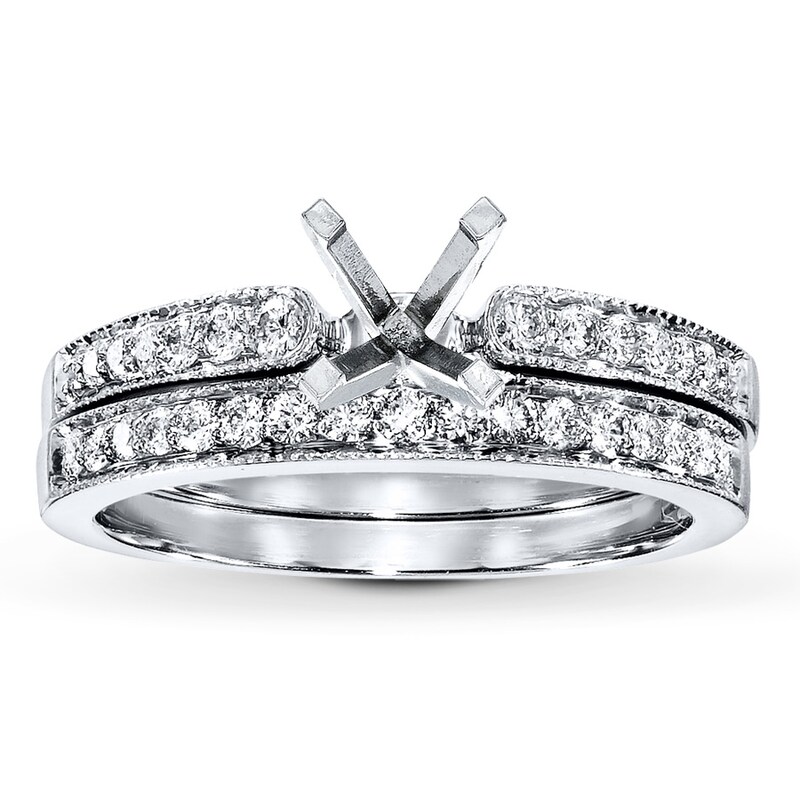 Main Image 1 of Previously Owned Diamond Bridal Setting 1/3 ct tw Round-cut 14K White Gold