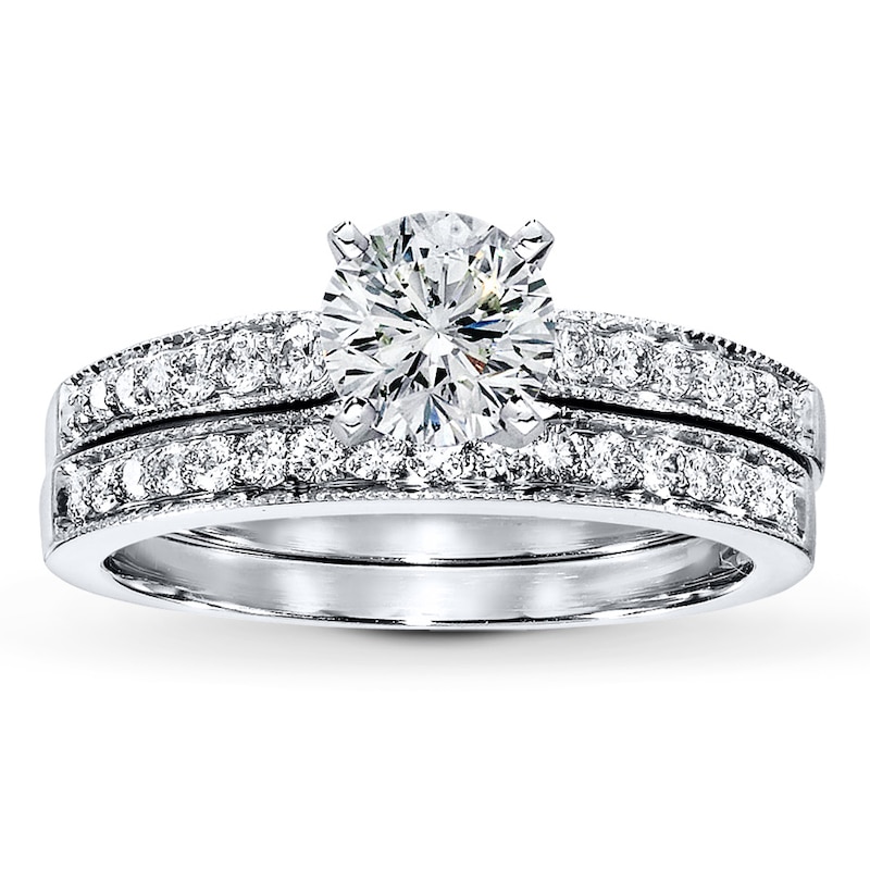 Main Image 3 of Previously Owned Diamond Bridal Setting 1/3 ct tw Round-cut 14K White Gold