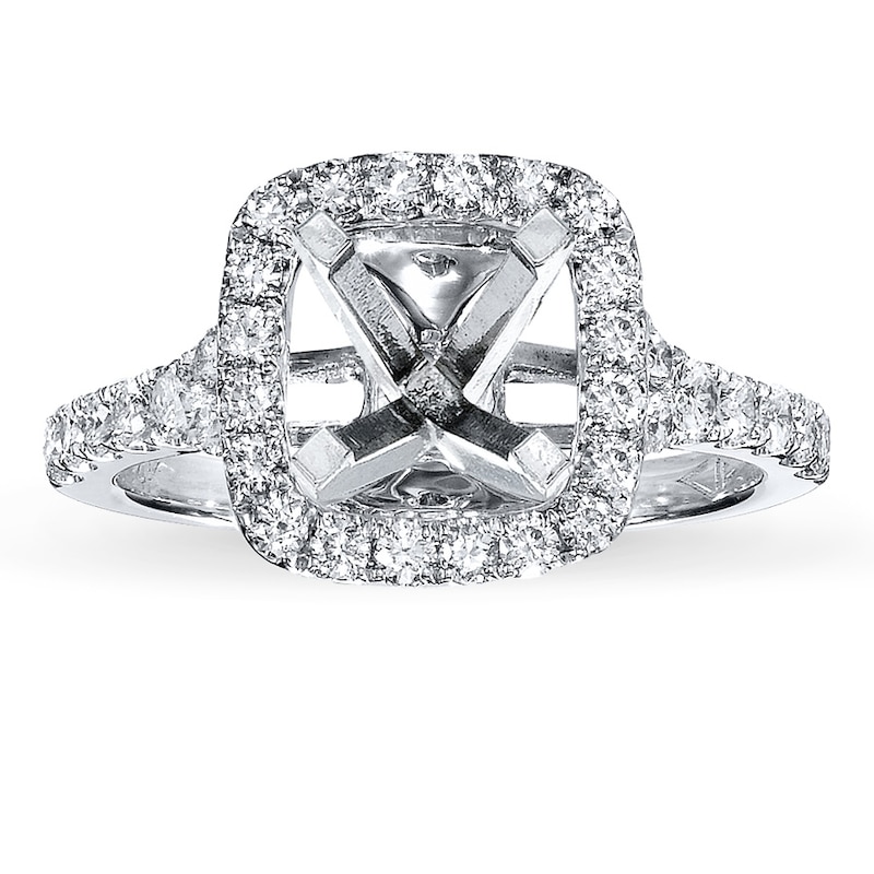 Main Image 1 of Previously Owned Diamond Ring Setting 3/4 ct tw Round-cut 14K White Gold